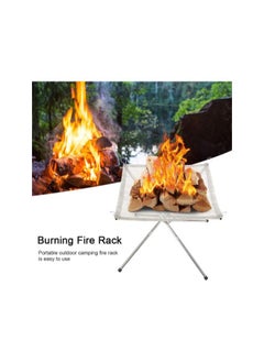 Outdoor Fire Pit, Portable Fire Rack with Storage Bag Folding Charcoal Holder Rack Home Wood Burning Rack Stove for Outdoor Hiking Camping Backyard Garden