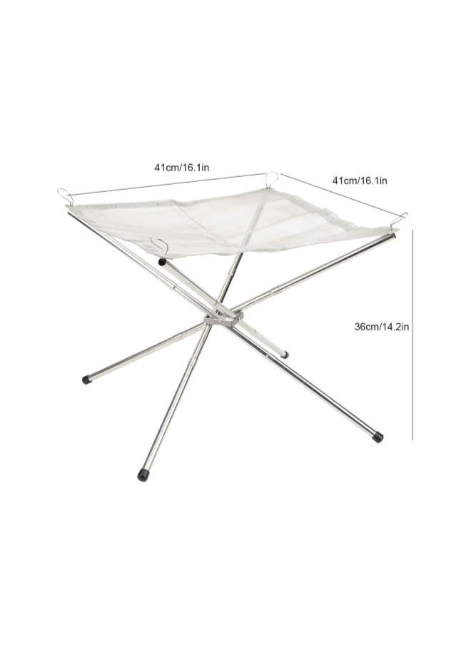 Generic - Outdoor Fire Pit, Portable Fire Rack with Storage Bag Folding Charcoal Holder Rack Home Wood Burning Rack Stove for Outdoor Hiking Camping Backyard Garden - Image 1