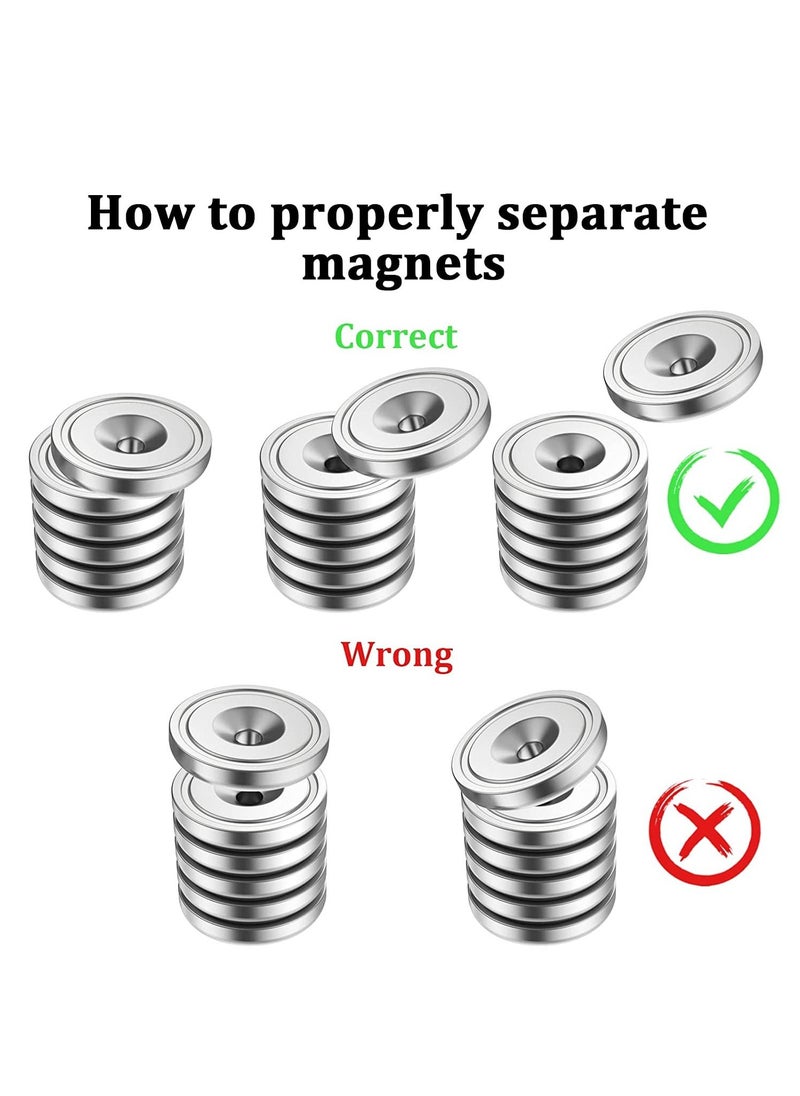 SYOSI - SYOSI 10 Pack Strong Neodymium Cup Magnets 0.98 In Round Rare Earth Strong Magnets Heavy Duty with Holes and Screws Industrial Strength Rare Earth Magnets for Home Kitchen Office Wall - Image 1