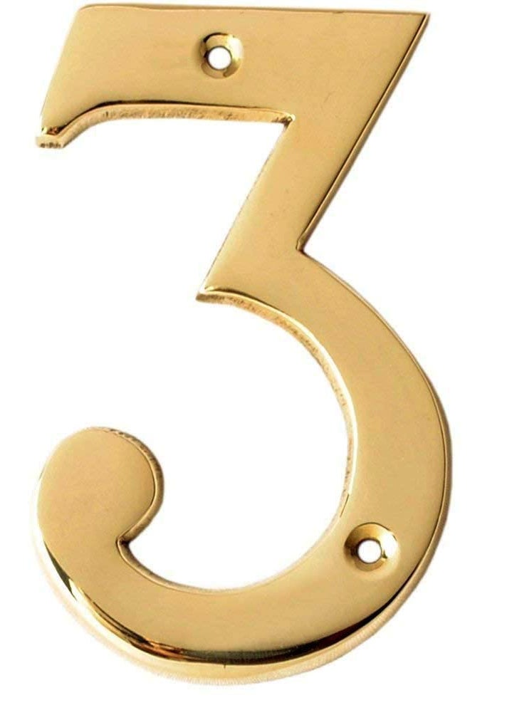 ESPLANADE eSplanade 4 Brass House Hotel Door Number Plaque Sticky Numeric Numerical Digit 09 3three  - Image 1