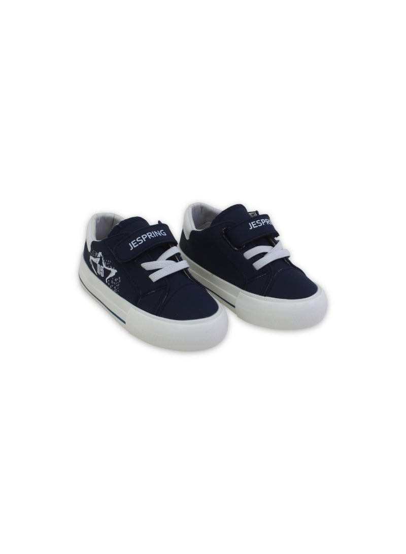 Baby Boys Leather Sneakers – Navy - Image 1