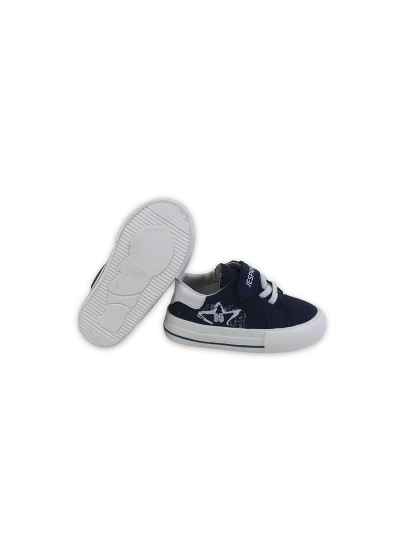 Baby Boys Leather Sneakers – Navy - Image 3