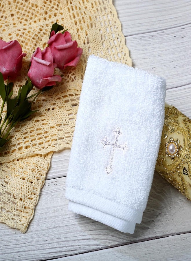 Ohmique Baptism Towel with Baptism Shell Set - Baptism Towel for Boys and Girls, White Christening Cloth with Embroidery Cross, 100% Cotton Baptismal Cloth Baptismal Gifts for Infants Toddlers Kids (SILVER) - Image 5