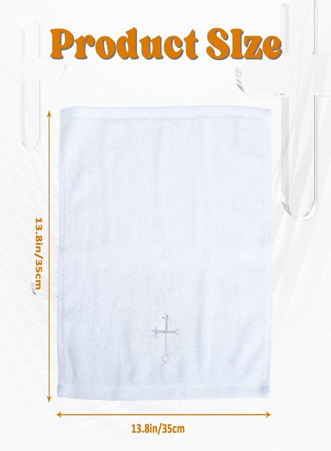 Ohmique Baptism Towel with Baptism Shell Set - Baptism Towel for Boys and Girls, White Christening Cloth with Embroidery Cross, 100% Cotton Baptismal Cloth Baptismal Gifts for Infants Toddlers Kids (SILVER) - Image 3