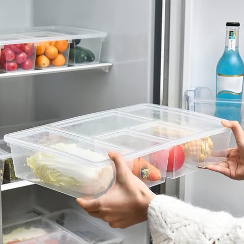 Xiran Fridge Storage Boxes, Fridge Organizers Storage Box Set, Freezer Storage Containers, Refrigerator Organiser, Fridge Storage Containers for Vegetables, Fruits, Fish, Meat (Pack of 1) - Image 2