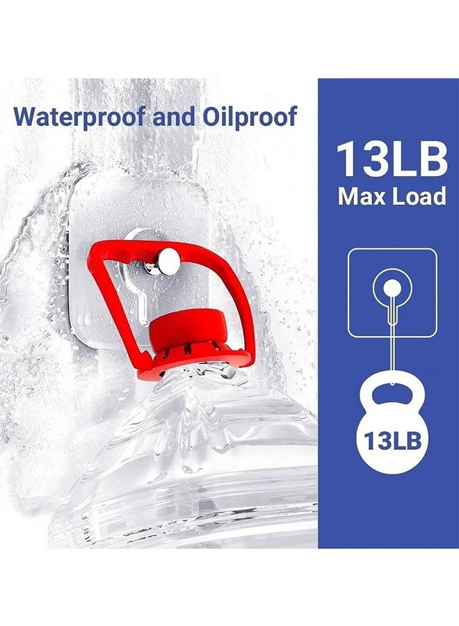 YJ Adhesive Hooks Heavy Duty, 20Pcs Wall Hooks for Hanging, Wall Hangers without Nails, 2 in 1 Screw Free Sticker for Wall Mount Shelf, Waterproof Rustproof Wall Hook for Bathroom Bedroom Picture Hanger - Image 2