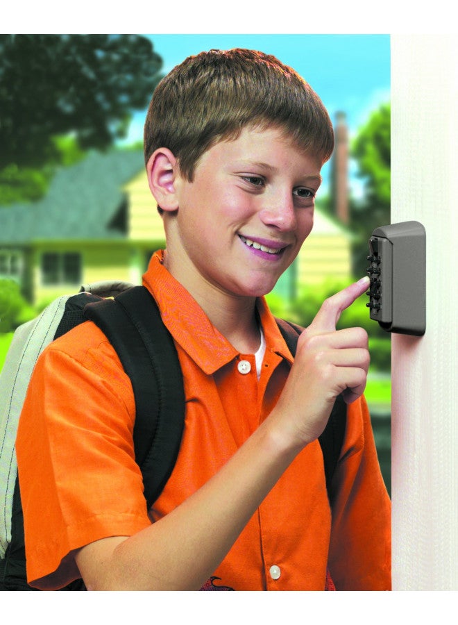 Kidde AccessPoint 001170 KeySafe Original Slimline Push Button Combination Permanent Key Lock Box, 2-Key, Titanium Gray - Image 2