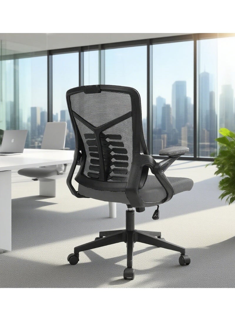 شركة مهار الخليج  كرسي مكتبي شبكي لون رمادي مريح جدا - Image 2