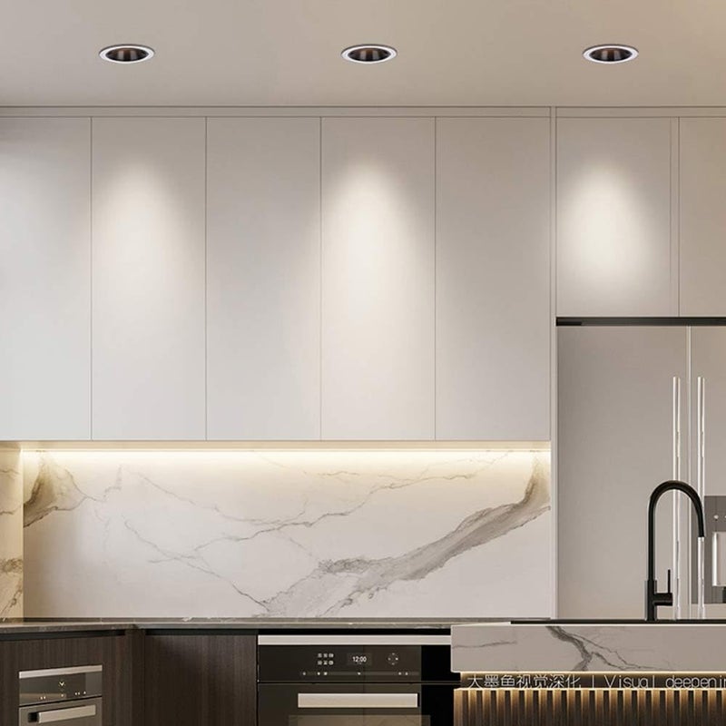 RecessedLightingModernDownlights3.1-inchIP67WaterproofLightsforShower2PacksAluminumSimpleCanLights,CeilingSpotlightBaffleTrim - Image 3