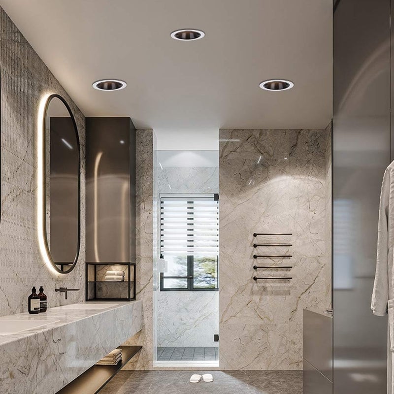 RecessedLightingModernDownlights3.1-inchIP67WaterproofLightsforShower2PacksAluminumSimpleCanLights,CeilingSpotlightBaffleTrim - Image 4