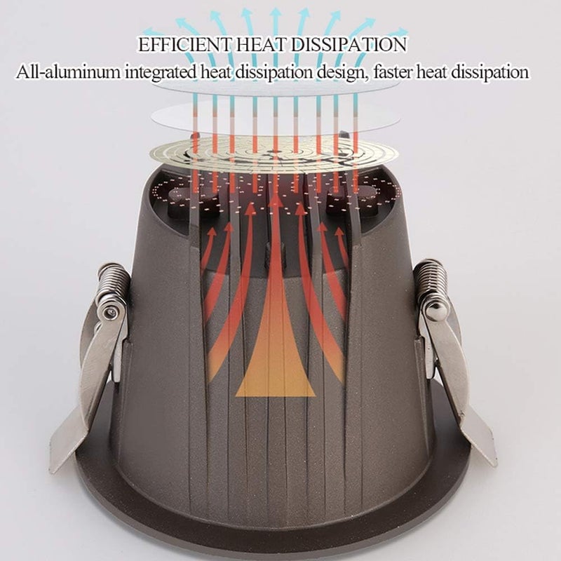RecessedLightingModernDownlights3.1-inchIP67WaterproofLightsforShower2PacksAluminumSimpleCanLights,CeilingSpotlightBaffleTrim - Image 5