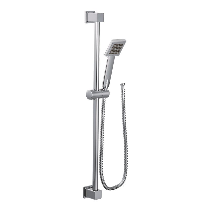 Moen 90 Degree Chrome Modern EcoPerformance Handshower Handheld Shower with 30Inch Slide Bar and 69Inch Metal Hose S3879EP