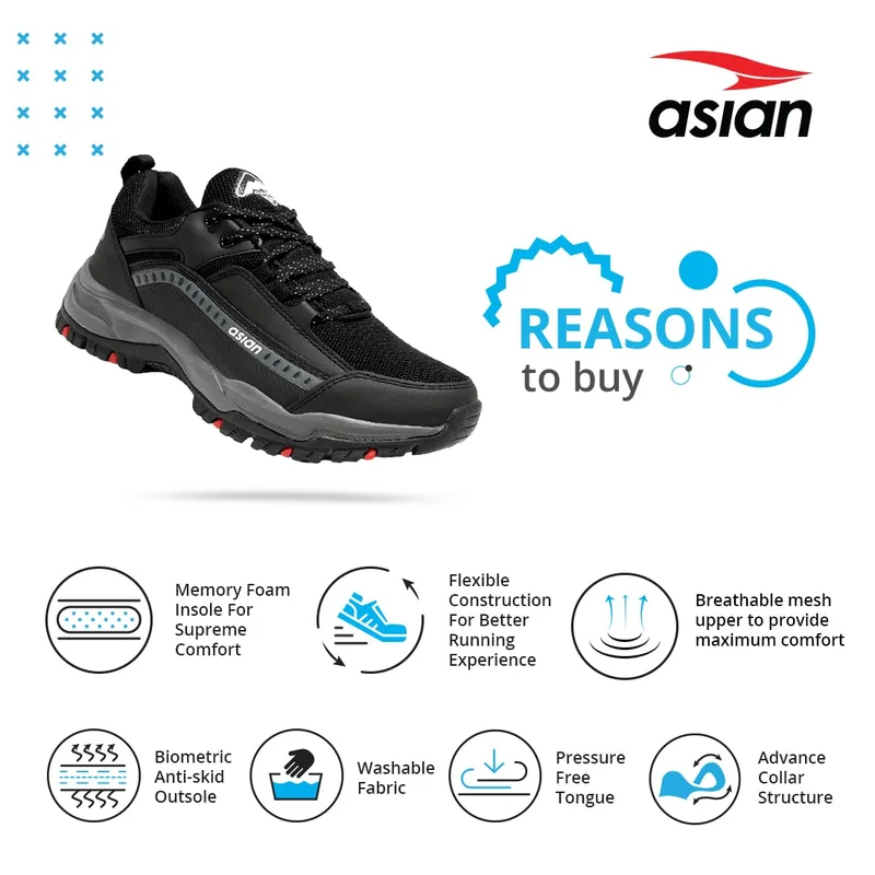 Asian Black Sneakers for Men and Boys