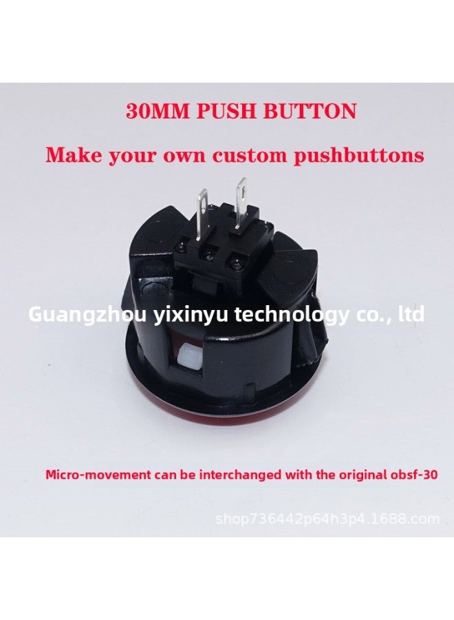 Imitation Three And Button Two-color Mixed Color 30 Card Arcade Computer Game Button 30MM MIX PUSHBUTTON-Product Color:K/r: Black Outside And Red Inside  - Image 3