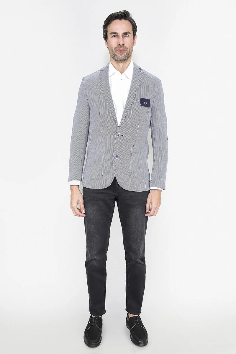 Alexander Gardi Alexandergardı Striped Slim Fit Jacket, New Season (E20-146503)