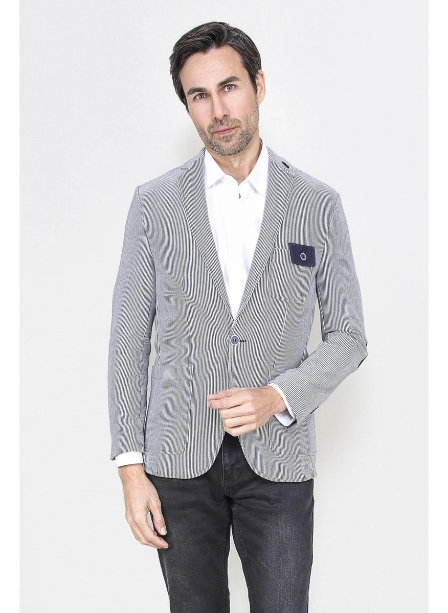 الكسندر جاردي Alexandergardı Striped Slim Fit Jacket, New Season (E20-146503)