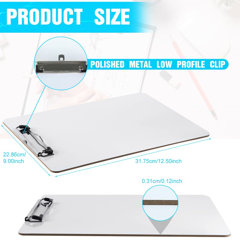 HERKKA Dry Erase Clipboards, HERKKA 32 Pack Hardboard Office Whiteboard Clipboards Low Profile Clip Standard A4 Letter Size, ECO Friendly, Size 12.5 x 9 Inch - Image 2
