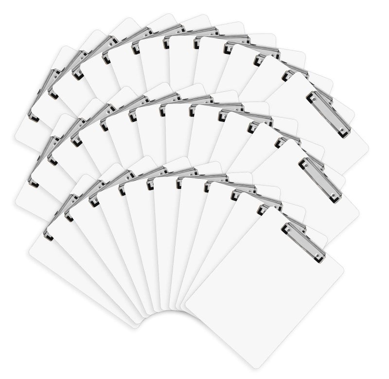 HERKKA Dry Erase Clipboards, HERKKA 32 Pack Hardboard Office Whiteboard Clipboards Low Profile Clip Standard A4 Letter Size, ECO Friendly, Size 12.5 x 9 Inch - Image 1