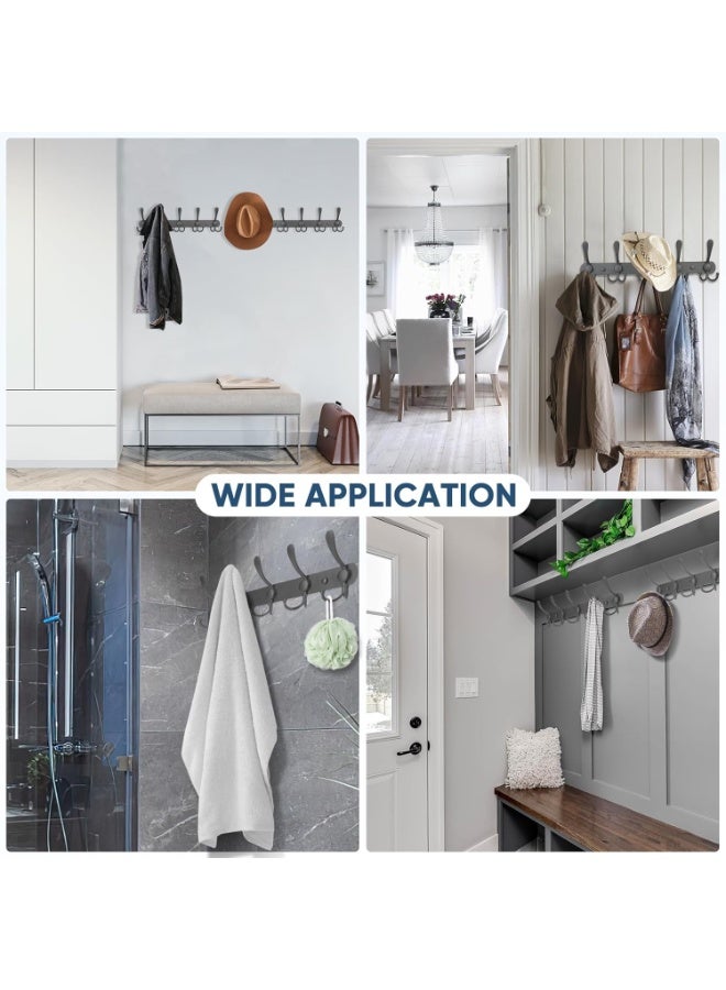 Meetion Wall Mounted Coat Rack, Five Heavy Duty Tri Hooks All Metal Construction for Jacket Coat Hat in Mudroom Entryway (Grey, 1-Pack) - Image 5