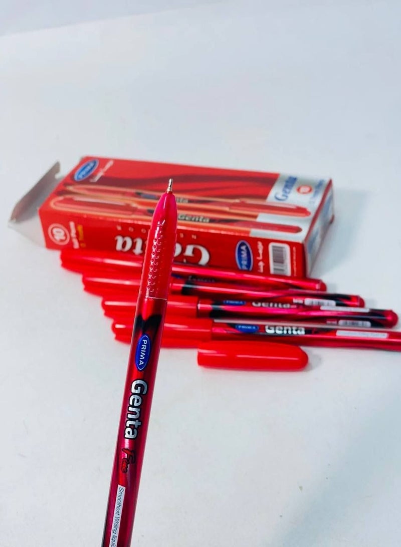 بريما القلم الجاف سن إبرة  ٠.٧ ملي لون الحبر أحمر اجمل علبة العلبة :10اقلام - Image 3