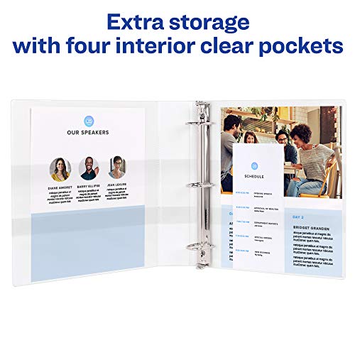 Avery Durable View 3 Ring Binder, 4 Inch EZD Rings, 2 White Binders (09801) - Image 5