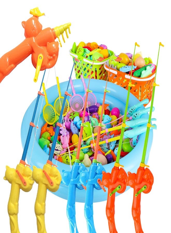Timisea 6 Pieces Fishing Rod Magnetic Fishing Game Educational Learning Toys 3 Colors Plastic Floating Fish Toddler Color Ocean Sea Animals for Children and Adult Magnetic Fishing Rod Game - Image 4