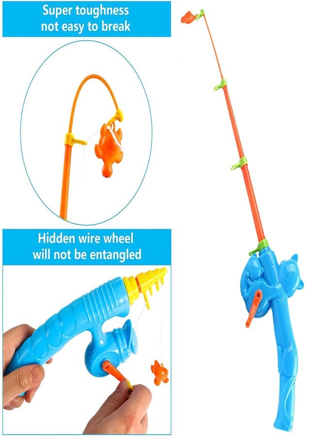 Timisea 6 Pieces Fishing Rod Magnetic Fishing Game Educational Learning Toys 3 Colors Plastic Floating Fish Toddler Color Ocean Sea Animals for Children and Adult Magnetic Fishing Rod Game - Image 5