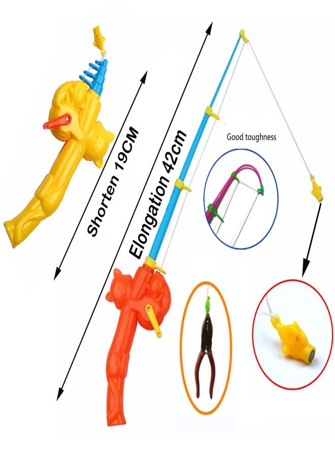 Timisea 6 Pieces Fishing Rod Magnetic Fishing Game Educational Learning Toys 3 Colors Plastic Floating Fish Toddler Color Ocean Sea Animals for Children and Adult Magnetic Fishing Rod Game - Image 3