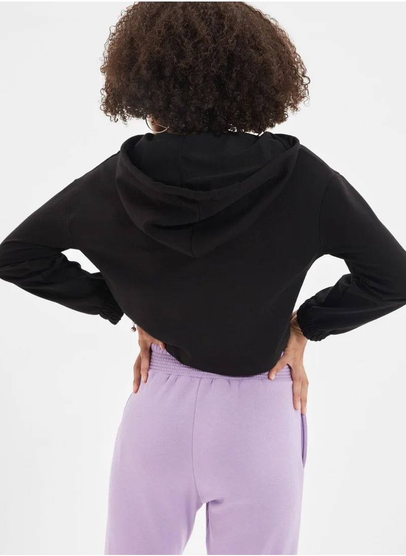 trendyol Zip Through Knitted Hoodie