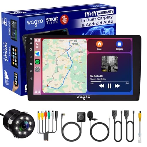 Wagzo Car Android System Touch Screen 9 Inch Car Play Android Auto Wireless|TS9Pro Player|4GB/64GB|4th Gen|4Core|IPS Display|GPS&Bluetooth|WiFi&FM|Steering Control| LED Camera Included - Image 1