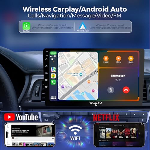 Wagzo Car Android System Touch Screen 9 Inch Car Play Android Auto Wireless|TS9Pro Player|4GB/64GB|4th Gen|4Core|IPS Display|GPS&Bluetooth|WiFi&FM|Steering Control| LED Camera Included - Image 3