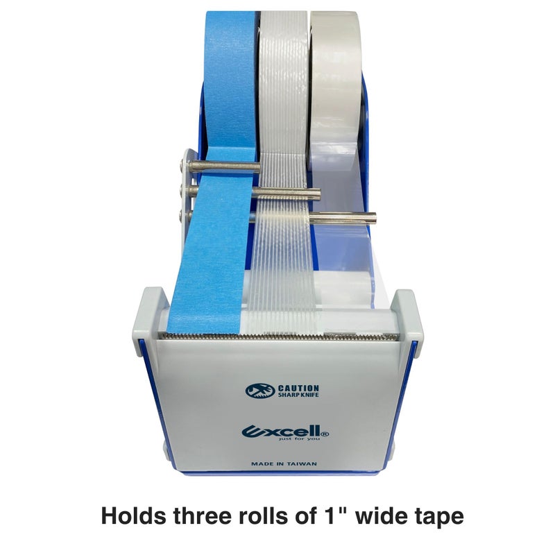 ICO Excell Deluxe Triple Extra Wide Metal Multi-Roll Desktop Tape Dispenser with Tiered Metal Separator Bars, EX-3372, 3 inch Wide, 3 inch Core - Image 4