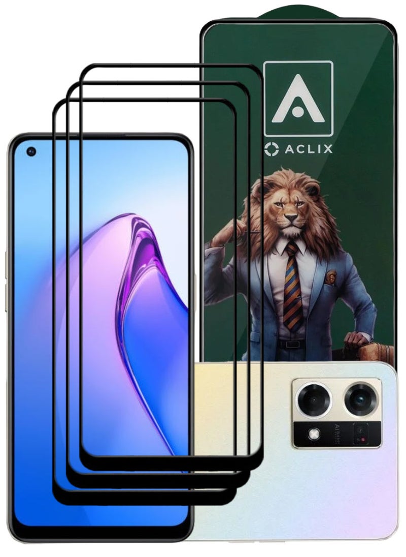 ACLIX 3 Pieces Antistatic ESD Dustproof Premium Quality High Definition Tempered Glass Screen Protector Designed For Oppo Reno8 4G - Image 1