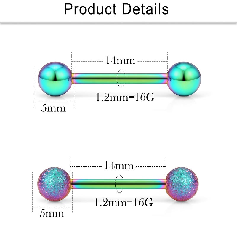 Cisyozi 16g Nipple Rings for Women Purple Nipple Piercing 16Gauge 316L Stainless Surgical Steel Nipple Tongue Bar Body Piercing Jewelry for Women Elegant CZ Stone Shining and Cute - Image 2
