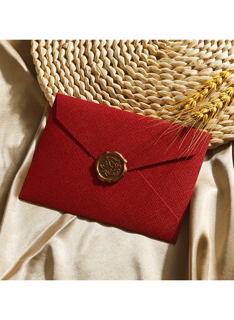 16Pcs Premium Linen Envelope Kit for Handwritten Love Letters & Birthday Cards - 3 Thick Envelopes + 10 Stationery Sheets + 3 Wax Seals Gift Set - Image 5