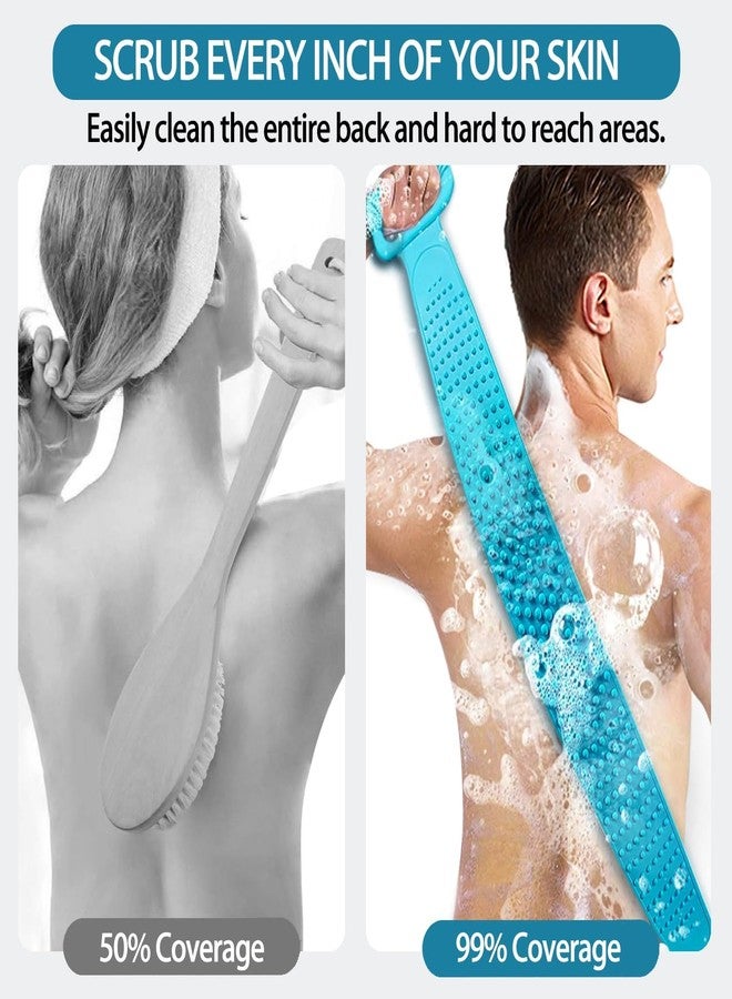 Doville Silicone Body Back Scrubber, Double Side Bathing Brush for Skin Deep Cleaning Massage, Dead Skin Removal Exfoliating Belt for Shower, Body Brush for Bathing (Medium) - Image 5