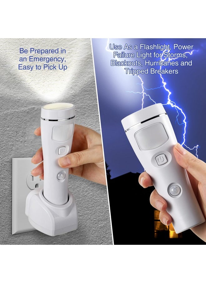 Enhon Enhon 4 in 1 LED Rechargeable Plug in Flashlights, 3 Pack LED Emergency Lights for Home Power Failure, Plug in Power Outage Light, Power Failure Light with Motion Detection (White)  - Image 4