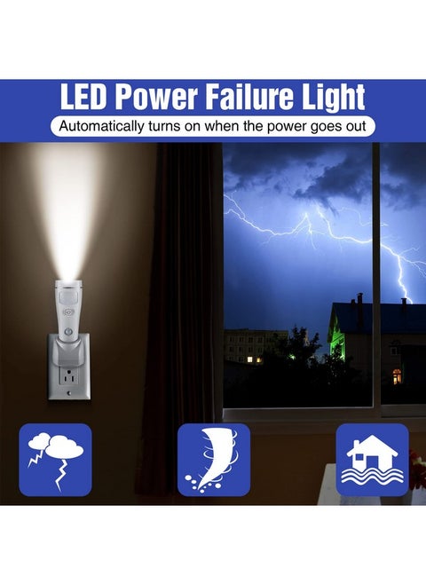 Enhon 4 in 1 LED Rechargeable Plug in Flashlights, 3 Pack LED Emergency Lights for Home Power Failure, Plug in Power Outage Light, Power Failure Light with Motion Detection (White)