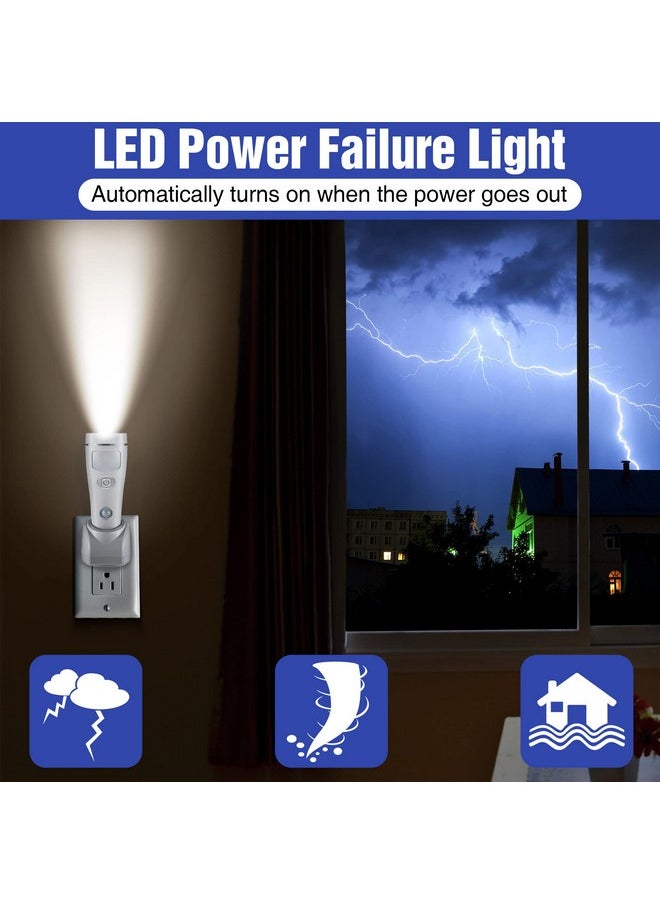 Enhon Enhon 4 in 1 LED Rechargeable Plug in Flashlights, 3 Pack LED Emergency Lights for Home Power Failure, Plug in Power Outage Light, Power Failure Light with Motion Detection (White)  - Image 1