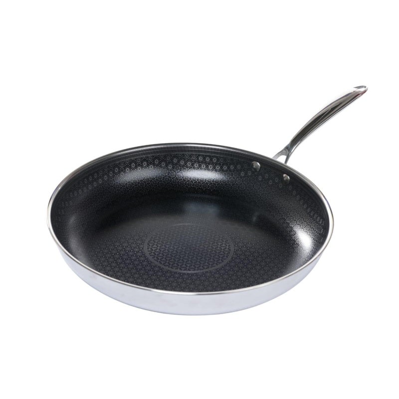 Black Cube Quick Release Fry Pan  Ceramic Nonstick Frying Pan  95Inch Stainless Steel Pan for Cooktops