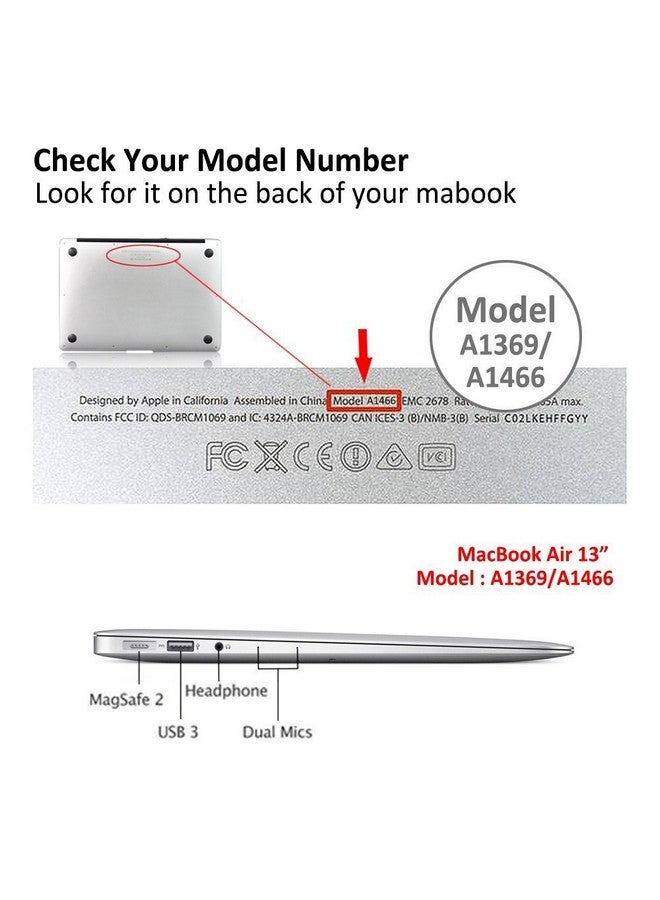Moca The Cute ~Elephant [3 MAC Accessories FREE] for MacBook Air 13" 13.3 inch A1369 / A1466 / also fits New MacBook Air 13" 13.3 inch MQD32LL/A - Mid-2017 - Newest Version Release Matte Hard Shell Snap on Front & Back Case Cover - Image 2