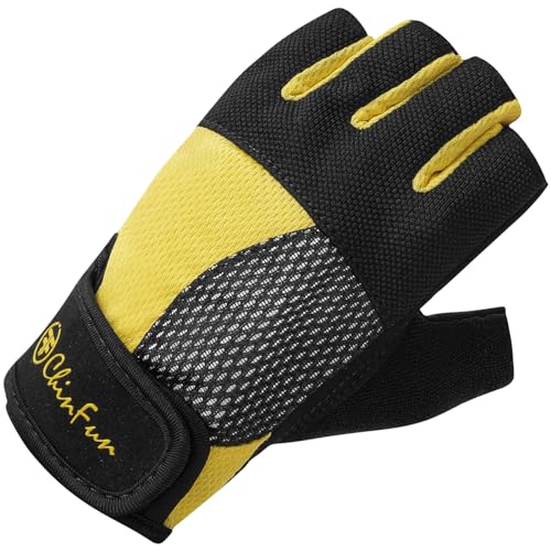 ChinFun Kayaking Gloves 3/4 Finger - Provide Cushioning and Protection, with Resistant Palm and Grip, Easy to Take on and Off, Perfect for Diving, Sailing, Kayaking - Women, Men, Youth - Image 2
