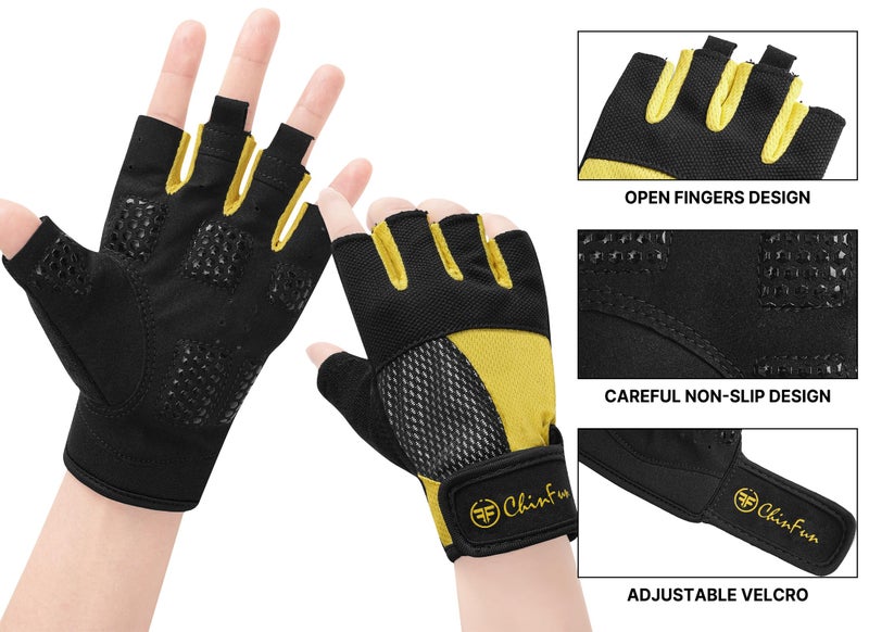 ChinFun Kayaking Gloves 3/4 Finger - Provide Cushioning and Protection, with Resistant Palm and Grip, Easy to Take on and Off, Perfect for Diving, Sailing, Kayaking - Women, Men, Youth - Image 4