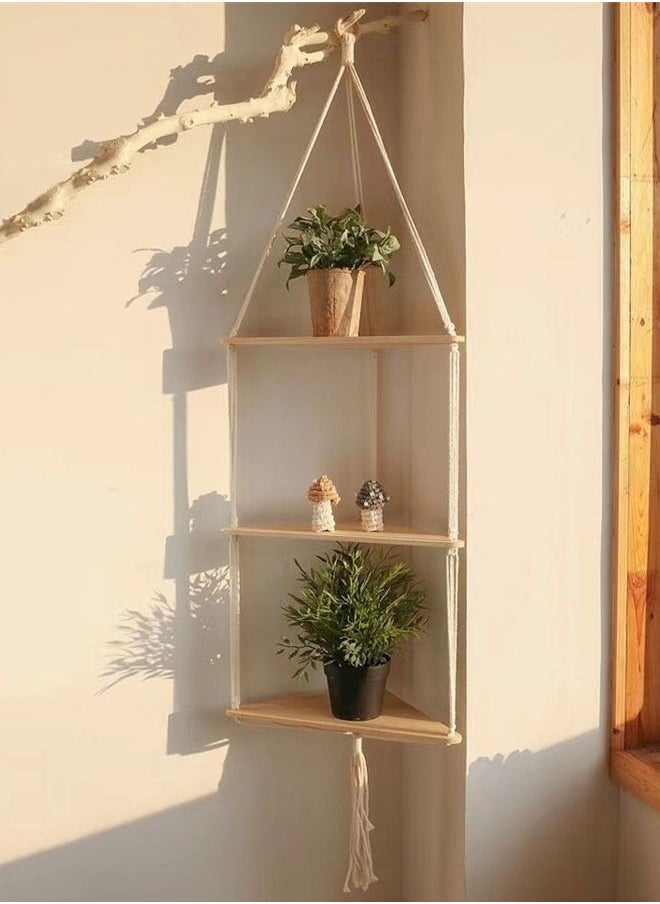 Kutis 3-Tier Wall Hanging Display Stand Home Decoration  Plant Display Stand Beige 32 x 122 Centimeter  - Image 1