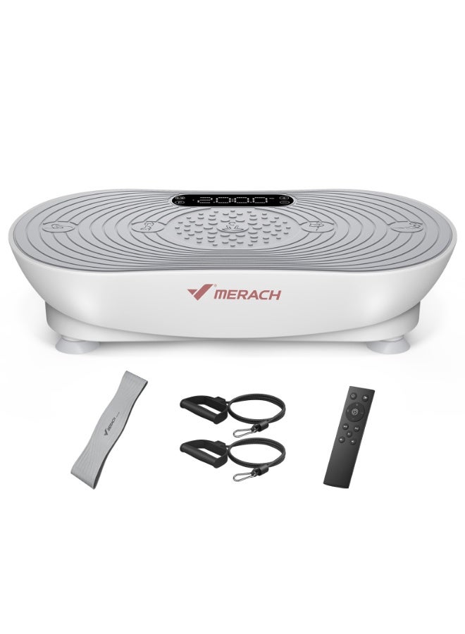 MERACH Vibration Plate Exercise Machine, Vibrating Platform for Lymphatic Drainage Weight Loss Muscle Activation, Full Body Home Exercise Equipment with LED Touch Screen Bluetooth Pull Cord - Image 1