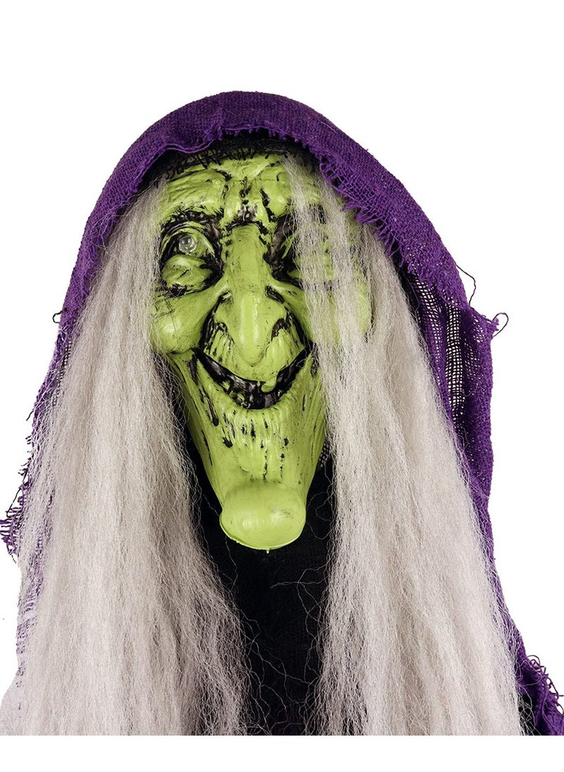 MAD TOYS - Spooky Hanging Witch with Light-Up Eyes and Scary Sound Activated Halloween Decoration - Image 1