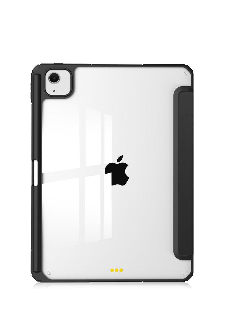 Generic - Case Compatible With IPad Air 13-Inch (2024) with Pencil Holder Clear Transparent Back Shell Slim Stand Shockproof Tablet Cover Auto Wake/Sleep (Black) - Image 1