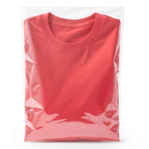 NUITPY 135 Pcs Clear Cellophane Bags, 9x12 Inch Resealable Poly Bag, Self Sealing Shirt Bags, Clear Bag for Clothes, magazine, postcard - Image 1