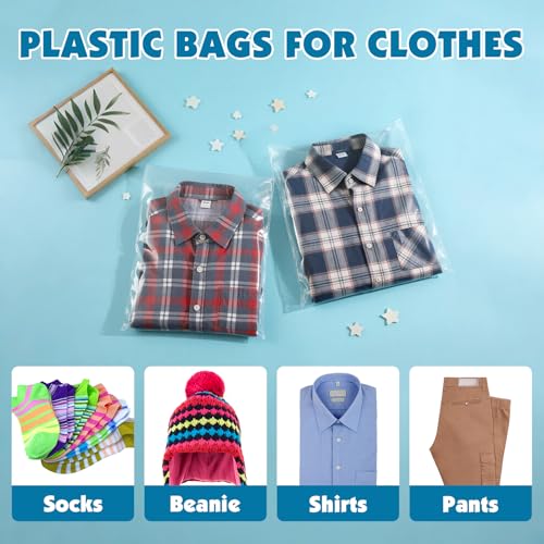 NUITPY 135 Pcs Clear Cellophane Bags, 9x12 Inch Resealable Poly Bag, Self Sealing Shirt Bags, Clear Bag for Clothes, magazine, postcard - Image 4
