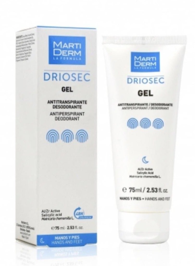 Martiderm Driosec Gel Antiperspirant and Deodorant for Hand and Foot 75ml - Image 1